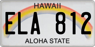 HI license plate ELA812
