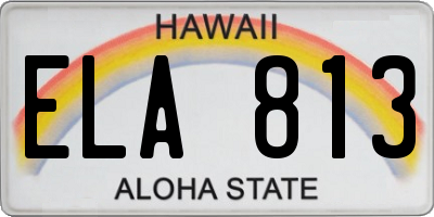 HI license plate ELA813