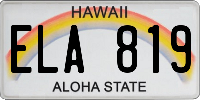 HI license plate ELA819