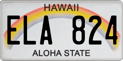 HI license plate ELA824