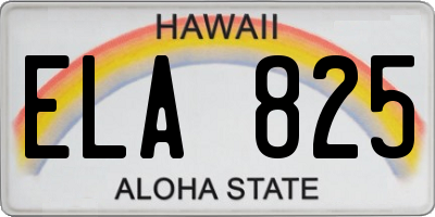 HI license plate ELA825