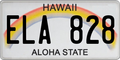 HI license plate ELA828