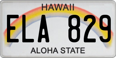 HI license plate ELA829
