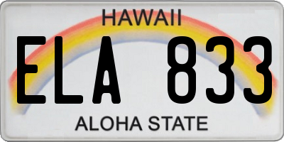 HI license plate ELA833