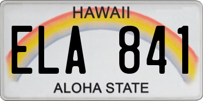 HI license plate ELA841