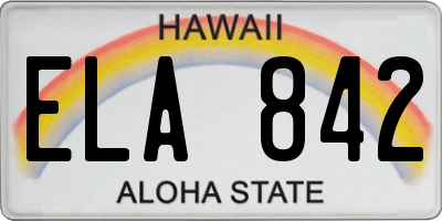 HI license plate ELA842