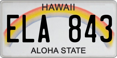 HI license plate ELA843