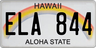 HI license plate ELA844