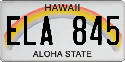 HI license plate ELA845
