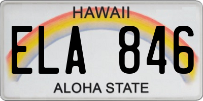 HI license plate ELA846