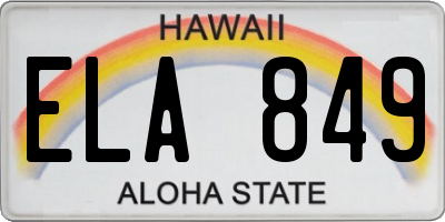 HI license plate ELA849