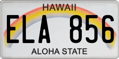 HI license plate ELA856