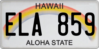HI license plate ELA859