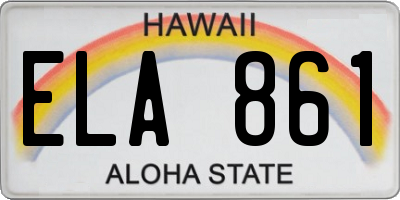 HI license plate ELA861