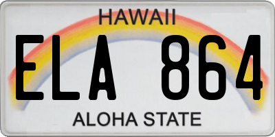 HI license plate ELA864