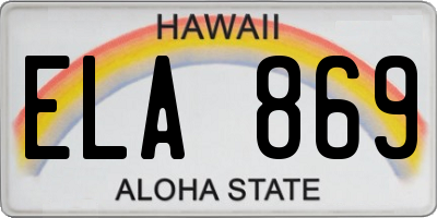 HI license plate ELA869