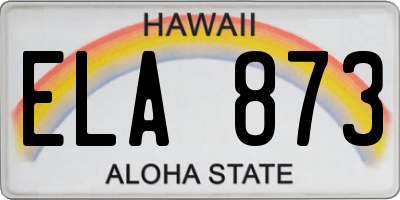 HI license plate ELA873