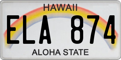 HI license plate ELA874
