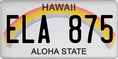 HI license plate ELA875