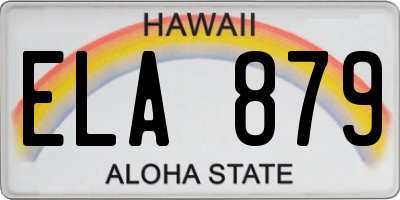 HI license plate ELA879