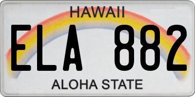 HI license plate ELA882