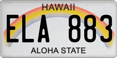HI license plate ELA883