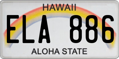 HI license plate ELA886