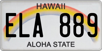 HI license plate ELA889