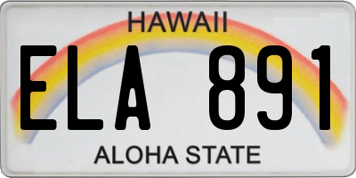 HI license plate ELA891
