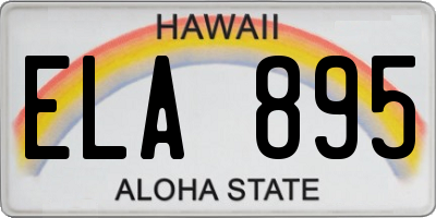 HI license plate ELA895