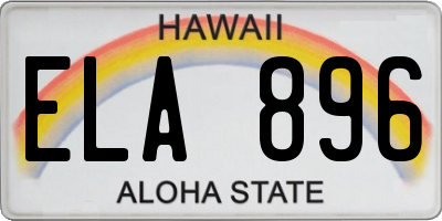 HI license plate ELA896