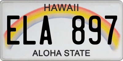 HI license plate ELA897