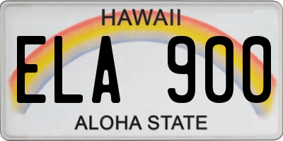 HI license plate ELA900