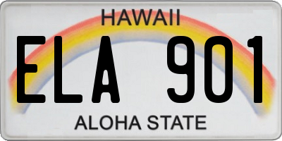 HI license plate ELA901