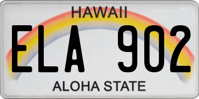 HI license plate ELA902