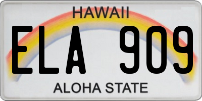 HI license plate ELA909