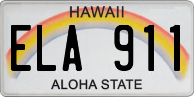 HI license plate ELA911