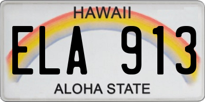 HI license plate ELA913