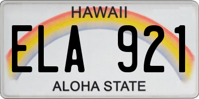 HI license plate ELA921