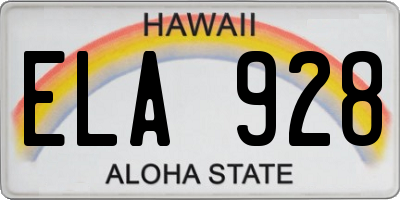 HI license plate ELA928