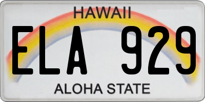 HI license plate ELA929