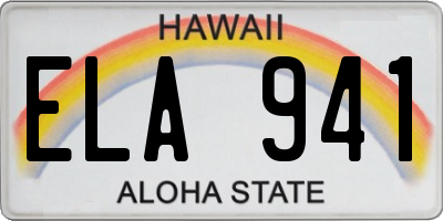 HI license plate ELA941