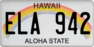 HI license plate ELA942