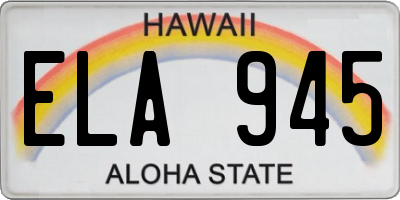 HI license plate ELA945