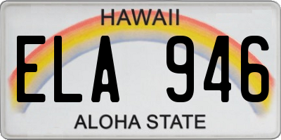 HI license plate ELA946