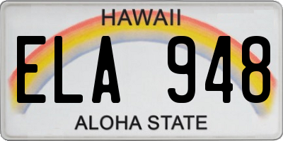 HI license plate ELA948