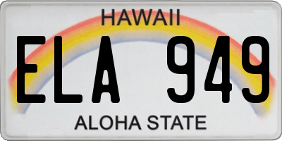 HI license plate ELA949
