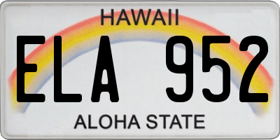HI license plate ELA952