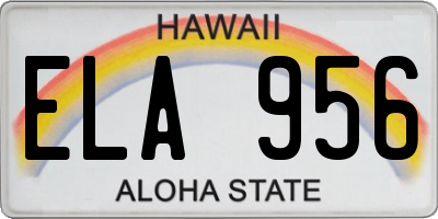 HI license plate ELA956