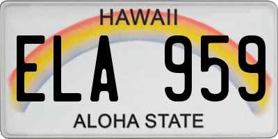 HI license plate ELA959